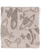 Vivienne Westwood 'orb' Sequin Embellished Scarf - Nude & Neutrals