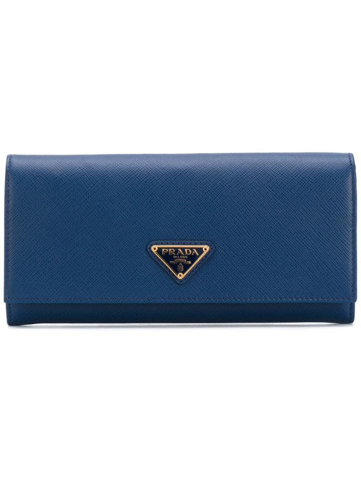 Prada Classic Continental Purse - Blue