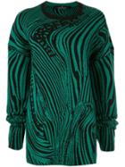 Rokh Knitted Swirl Jumper - Green