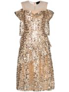 Simone Rocha Ruffled Sequin Dress - Gold