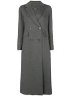 's Max Mara Long Double Breasted Coat - Grey