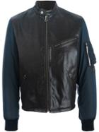Dolce & Gabbana Bomber Sleeve Leather Jacket