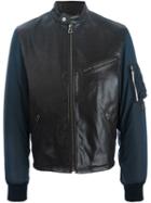 Dolce & Gabbana Bomber Sleeve Leather Jacket