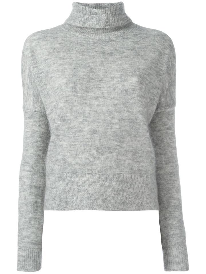 Designers Remix Cropped Roll Neck Jumper, Women's, Size: Xs, Grey, Polyamide/mohair/wool