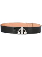 Dsquared2 Ring Emblem Belt, Women's, Size: 80, Black, Leather