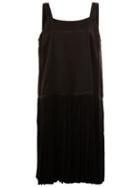 Maison Margiela Pleated Skirt Dress, Women's, Size: 40, Black, Cupro/acetate/viscose