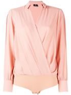 Elisabetta Franchi Wrap Long-sleeve Bodysuit - Pink & Purple