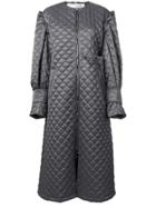 Off-white Quilted Long Coat - Grey