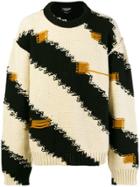Calvin Klein 205w39nyc Oversized Graphic Wool Knit Sweater - White