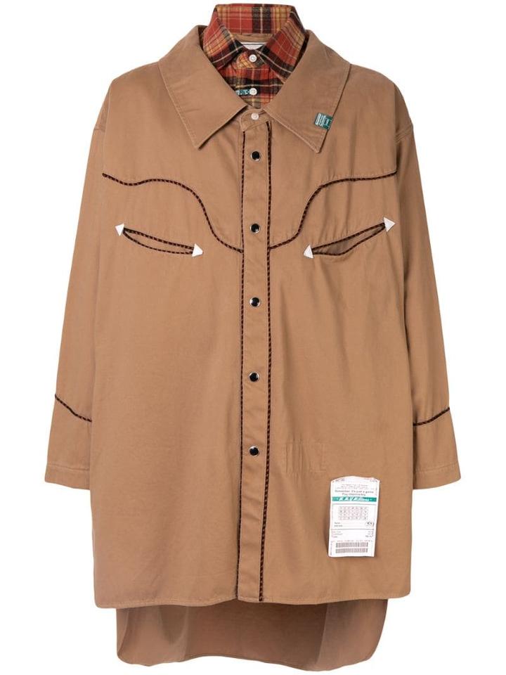 Maison Mihara Yasuhiro Snap Button Closure Shirt Jacket - Brown