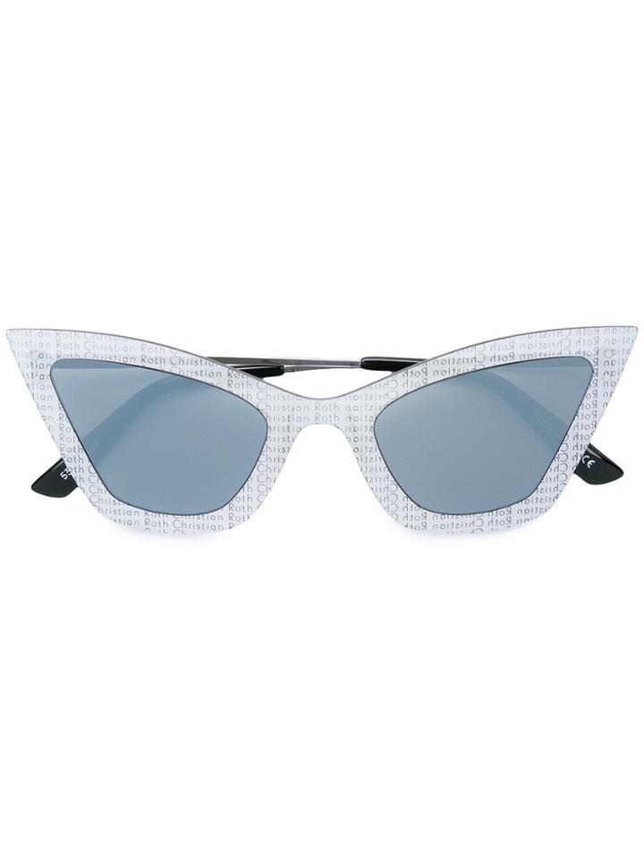 Christian Roth Eyewear Logo Cat-eye Sunglasses - Metallic