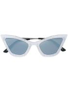 Christian Roth Eyewear Logo Cat-eye Sunglasses - Metallic