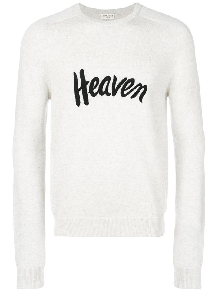 Saint Laurent Slogan Sweater - Grey