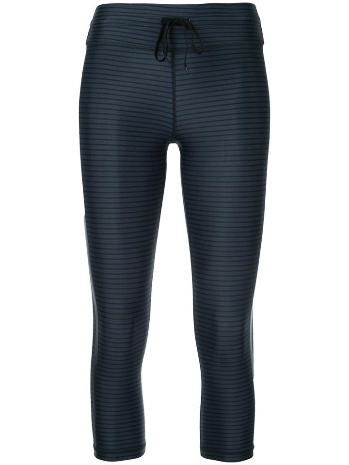 The Upside - Striped Fitness Capris - Women - Polyamide - M, Blue