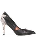 Diesel Snake Print Pumps - Black