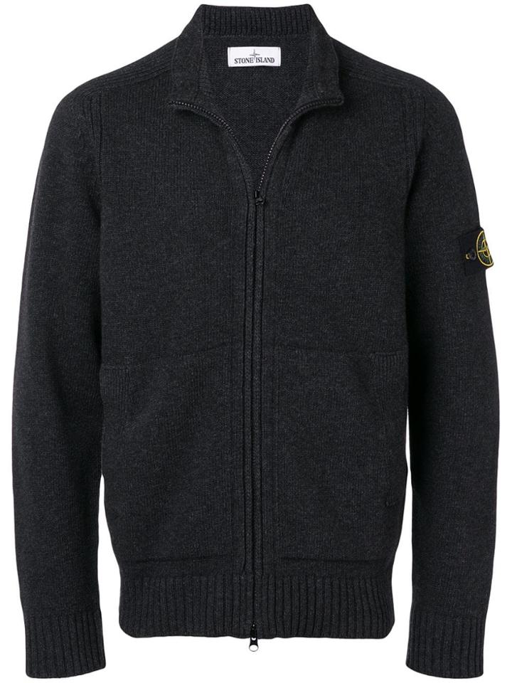 Stone Island Zipped Knit Cardigan - Grey