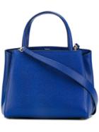 Valextra - Detachable Shoulder Strap Tote - Women - Calf Leather - One Size, Blue, Calf Leather