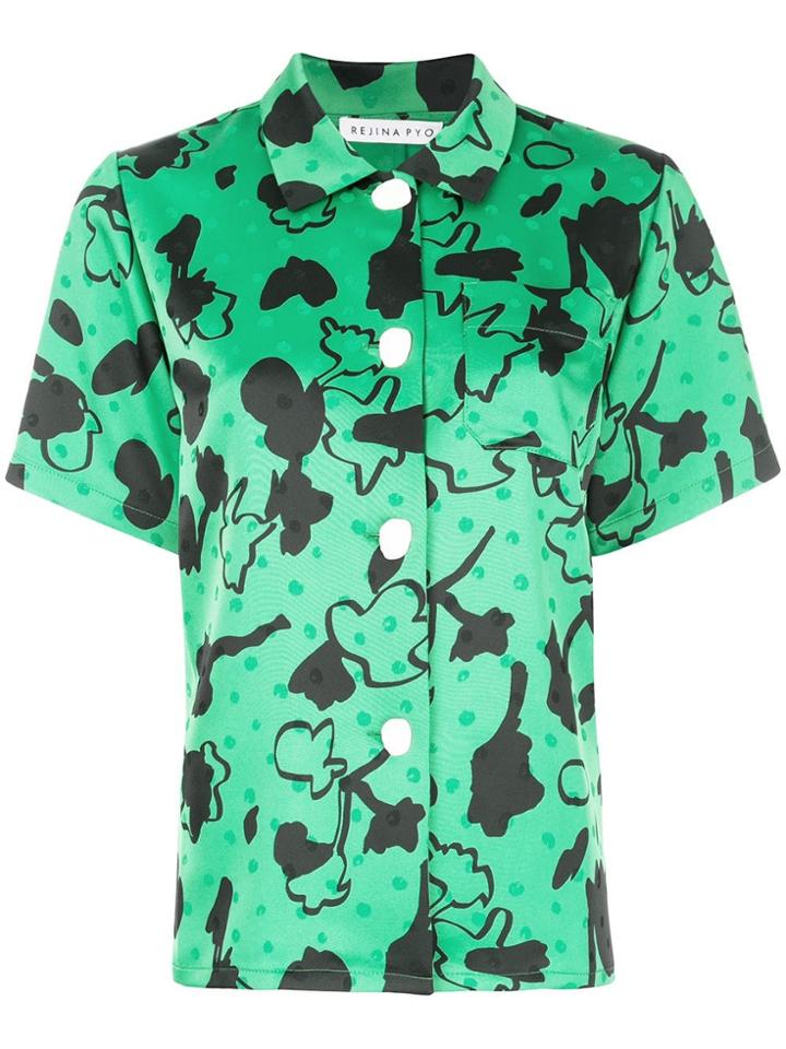 Rejina Pyo Printed Button Shirt - Green