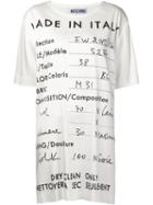 Moschino Composition Sheet T-shirt, Women's, Size: 42, White, Acetate/rayon