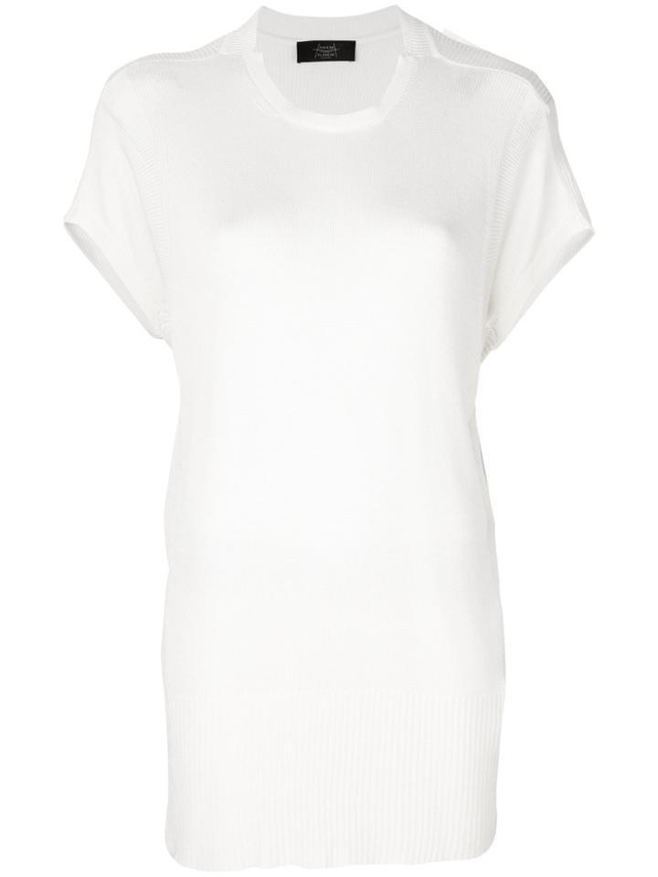 Maison Flaneur Shortsleeved Knitted Top - White