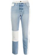 Frame Le Original Colour Block Cropped Jeans - Blue