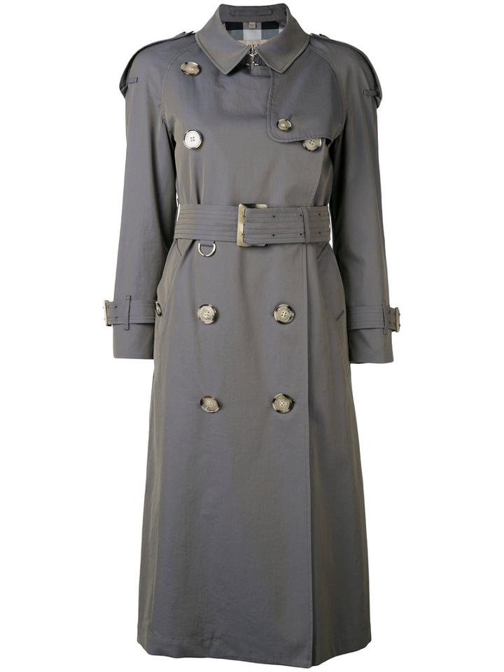 Burberry - Trench Coat - Women - Cotton/viscose - 4, Blue, Cotton/viscose