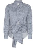 Rosie Assoulin Tie-waist Striped Shirt - Blue