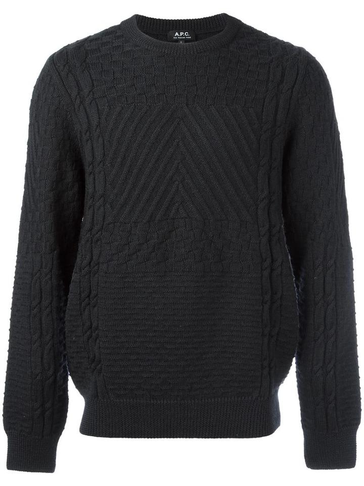 A.p.c. Crew Neck Jumper, Men's, Size: Medium, Wool