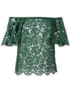 Valentino Guipure Lace Top, Women's, Size: 40, Green, Cotton/viscose/polyamide