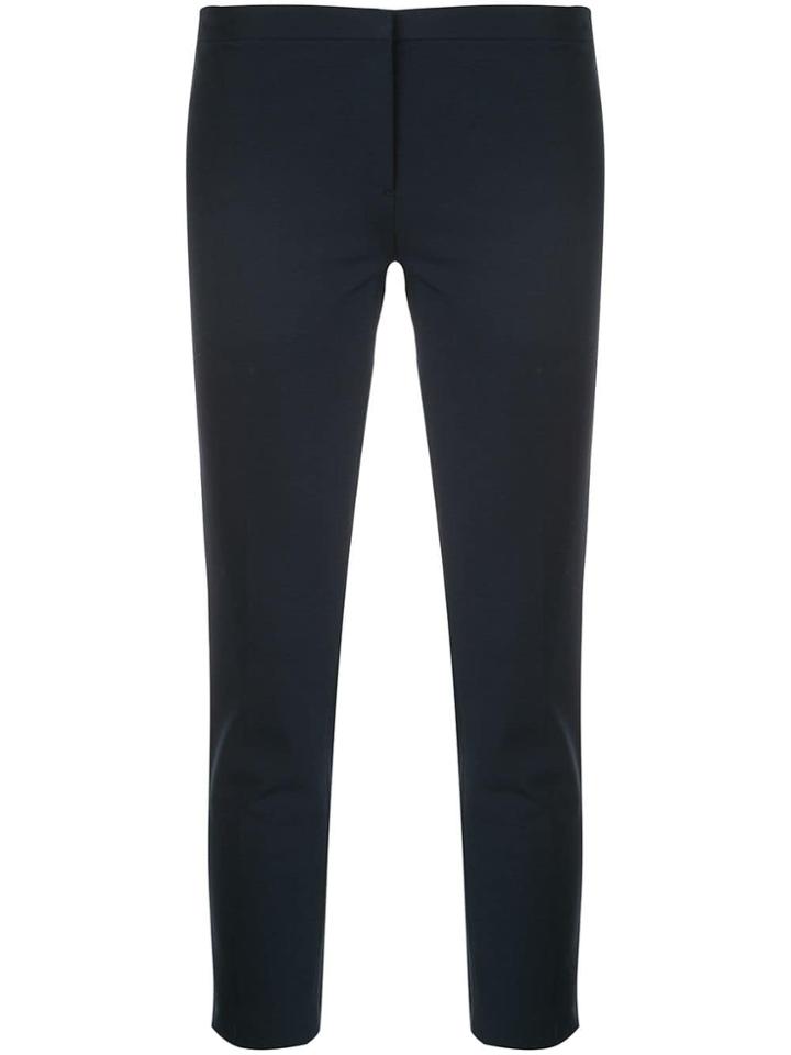 Theory Cropped Slim Fit Trousers - Blue