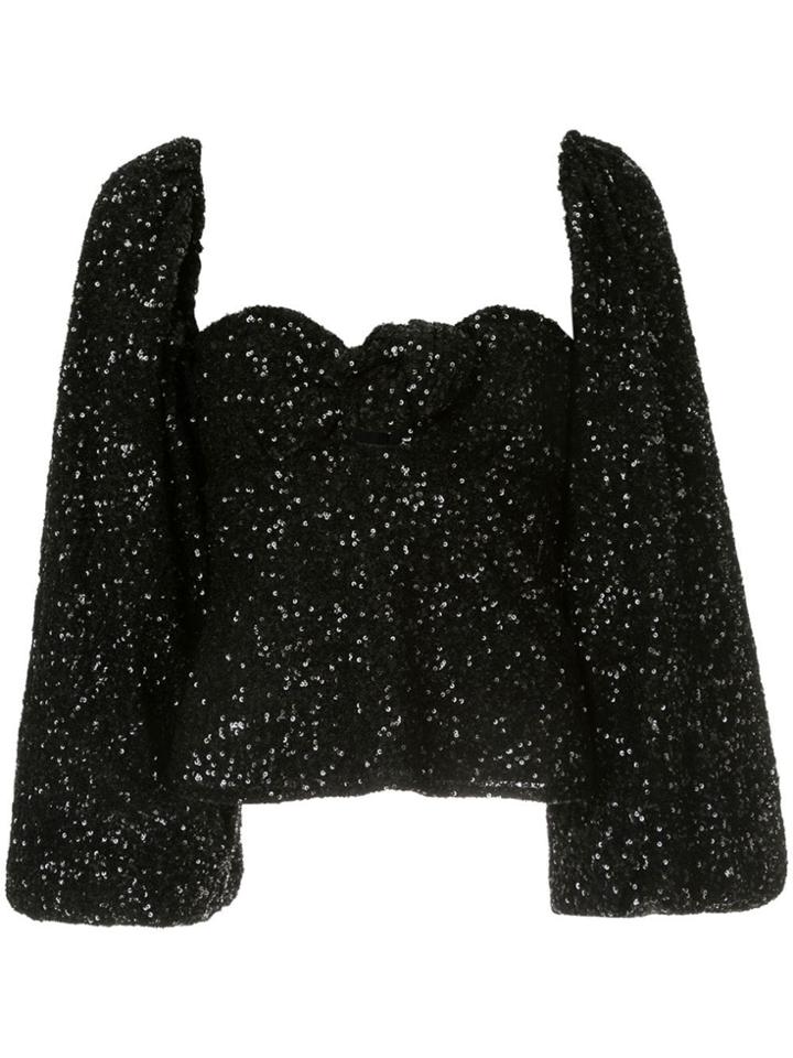 Attico Sequin Top - Black