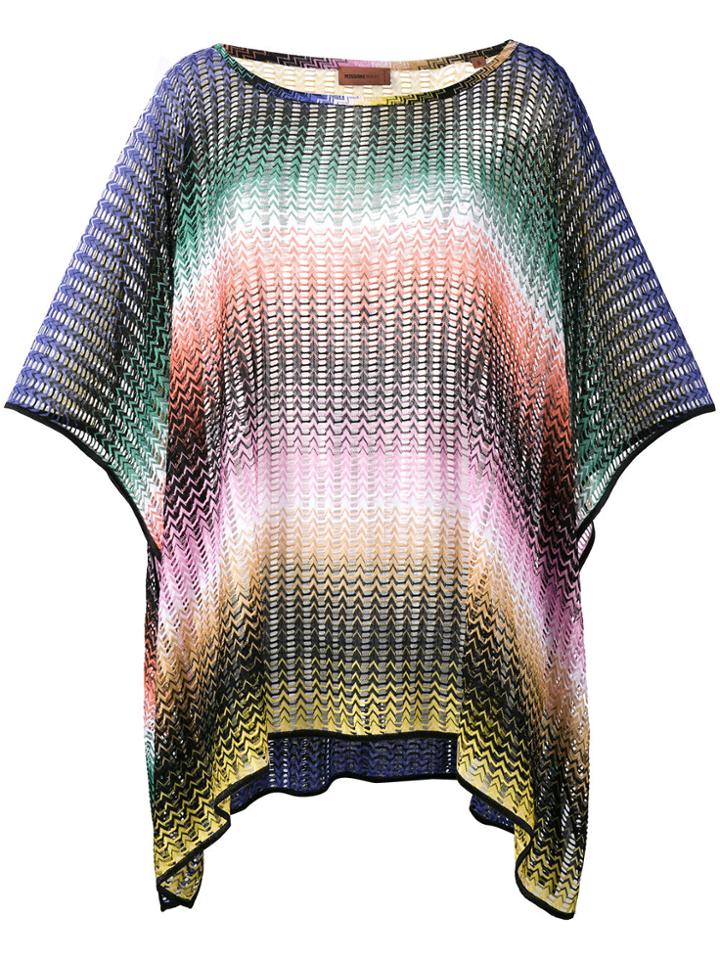 Missoni Mare Short Zig-zag Stripe Poncho - Multicolour