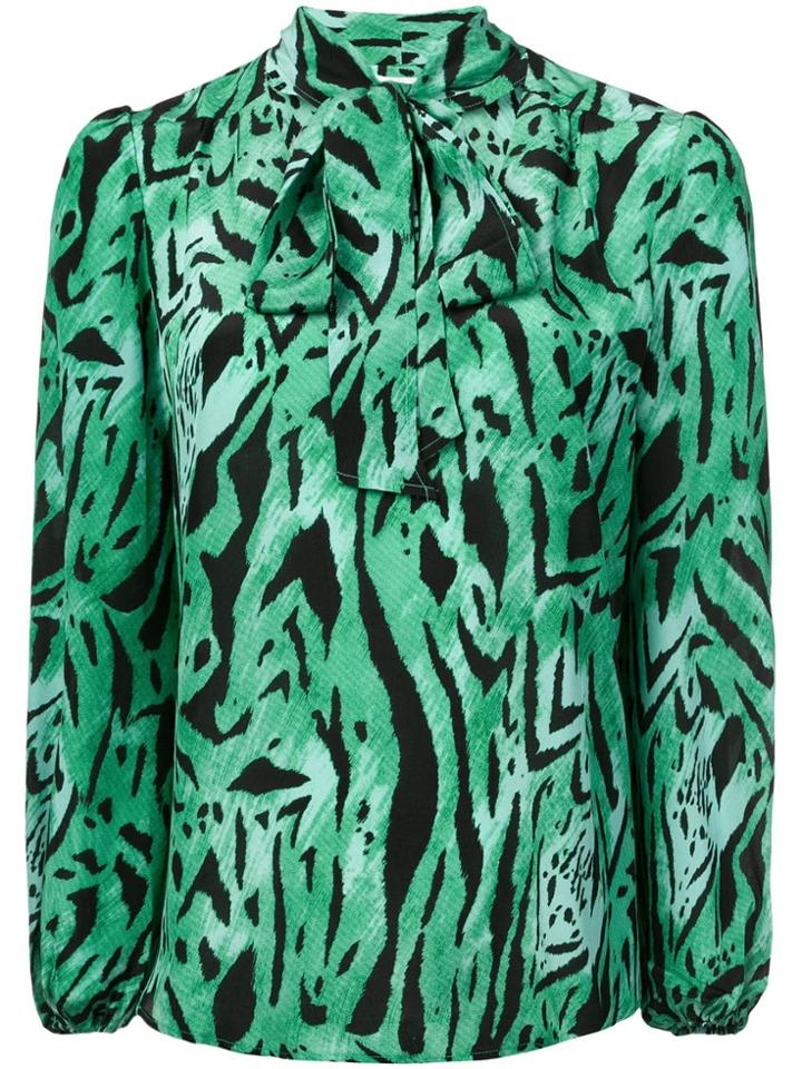Rixo London Abstract Pattern Blouse - Green
