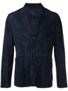 Cerruti 1881 Suede Blazer, Men's, Size: 50, Blue, Lamb Skin