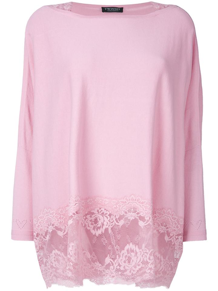 Twin-set Lace Cape Jumper - Pink & Purple