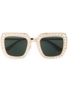 Gucci Eyewear Studded Square Sunglasses - Metallic