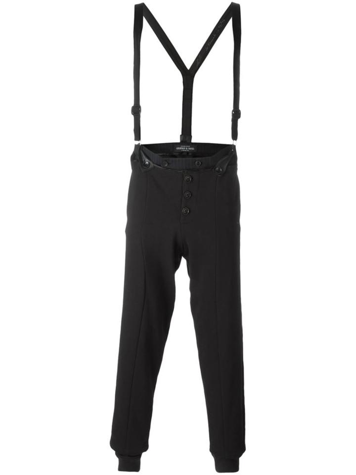Geoffrey B. Small Suspender Trousers, Men's, Size: Large, Black, Cotton