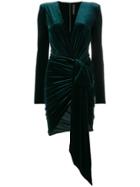 Alexandre Vauthier V-neck Ruched Mini Dress - Green