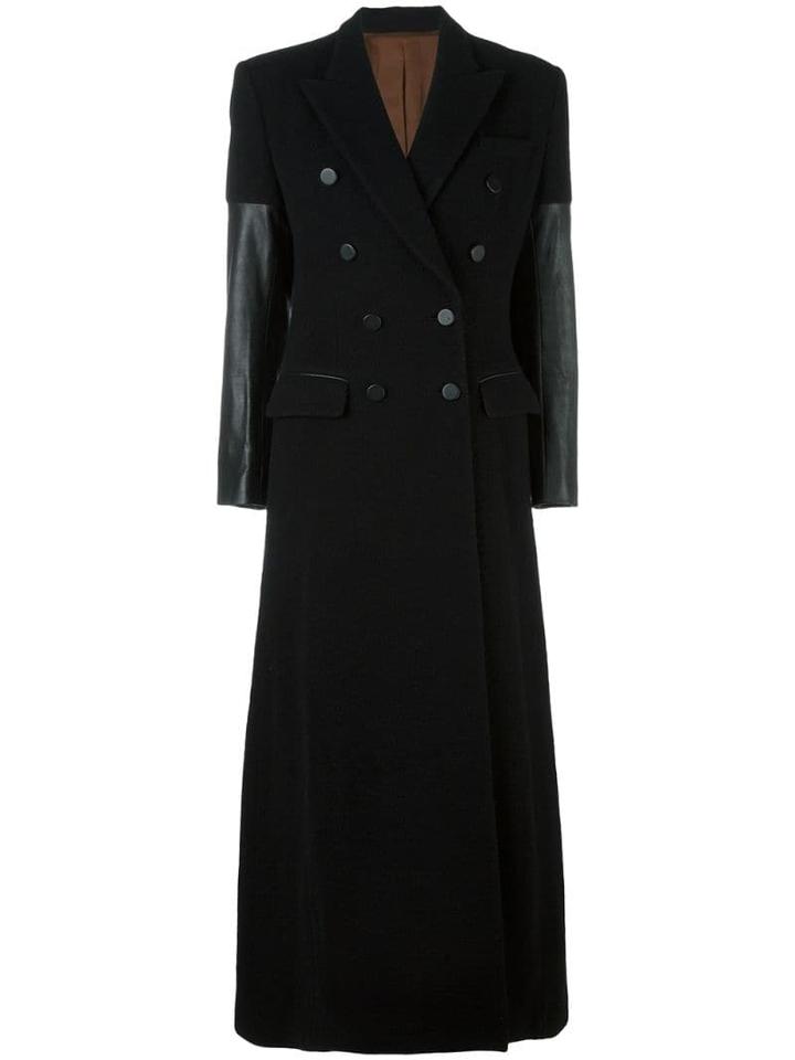 Jean Paul Gaultier Pre-owned Long Contrast Sleeve Coat - Black