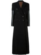 Jean Paul Gaultier Pre-owned Long Contrast Sleeve Coat - Black