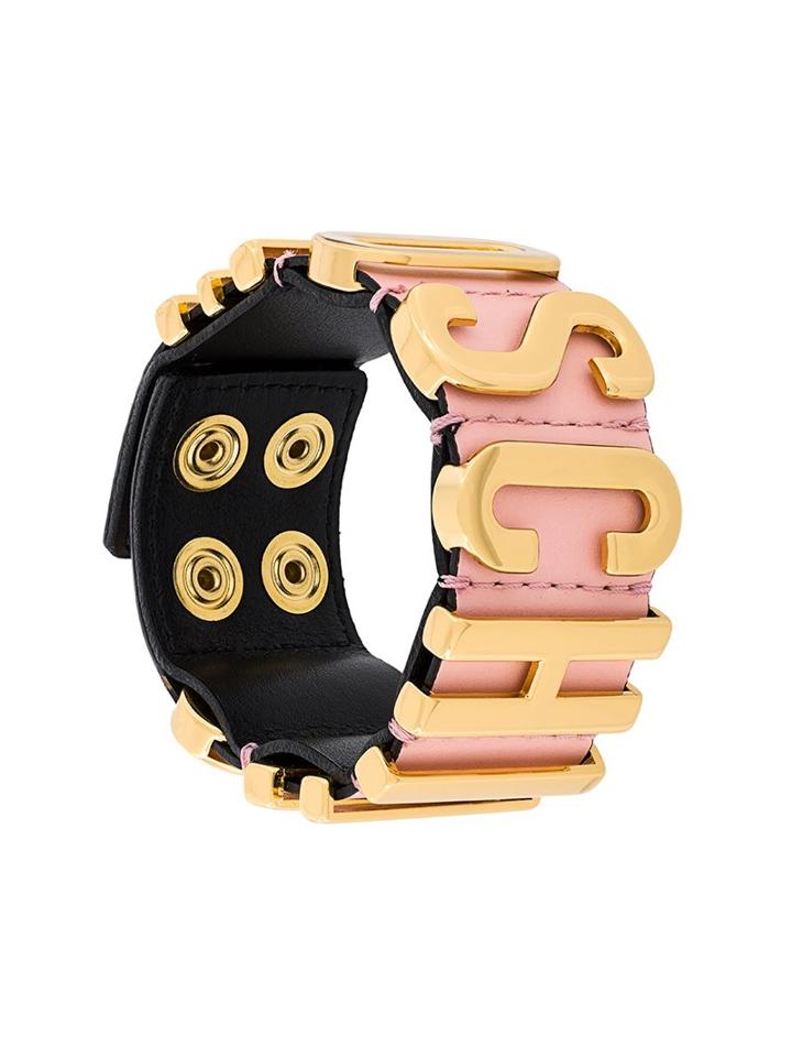 Moschino Logo Plaque Bracelet, Women's, Pink/purple