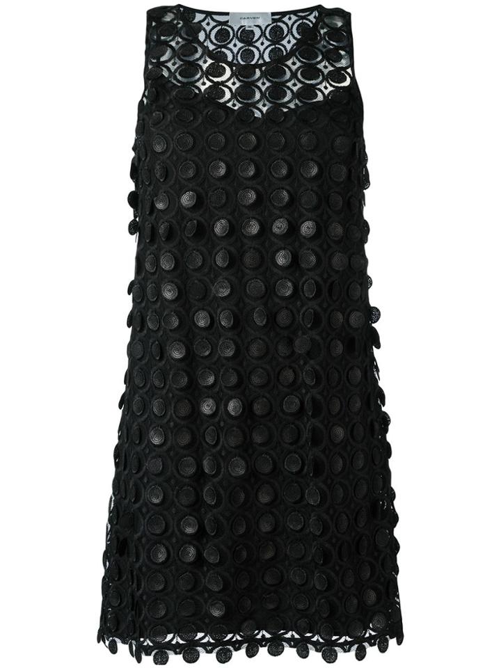 Carven Embroidered Lace Dress - Black