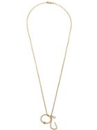 Jw Anderson Gold Hook Necklace With Pearls