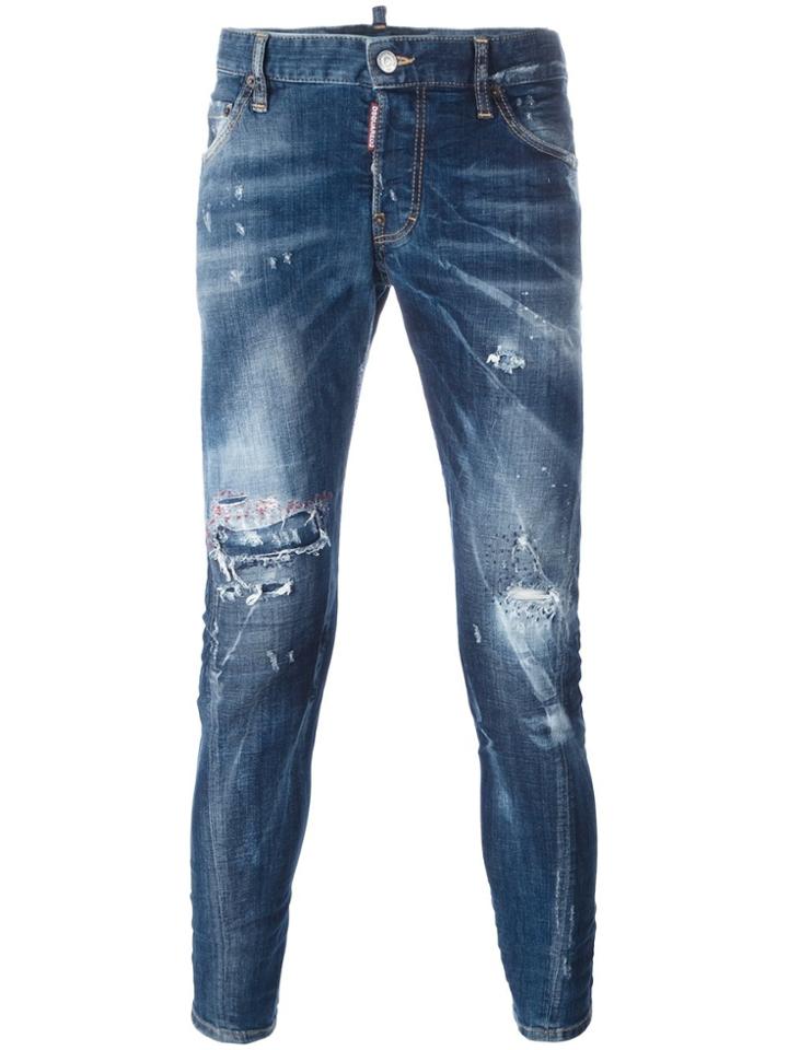 Dsquared2 Sexy Twist Distressed Jeans - Blue