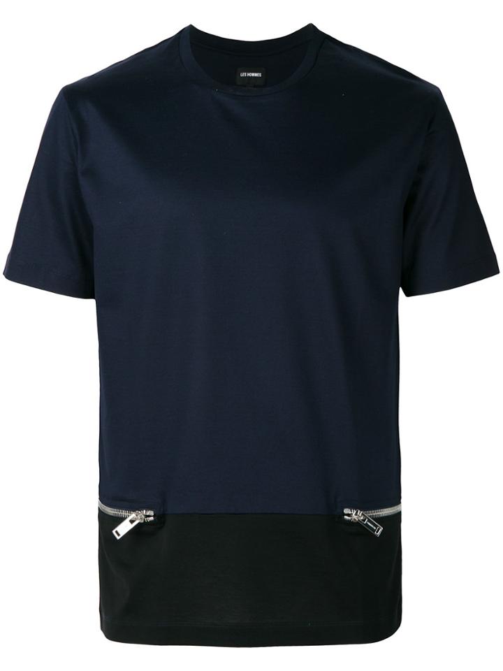 Les Hommes Zipped Details T-shirt - Blue