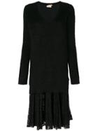 No21 Lace-panelled Knit Dress - Black