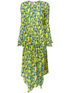 Preen Line Eden Botanical Print Ruffle Dress - Yellow & Orange