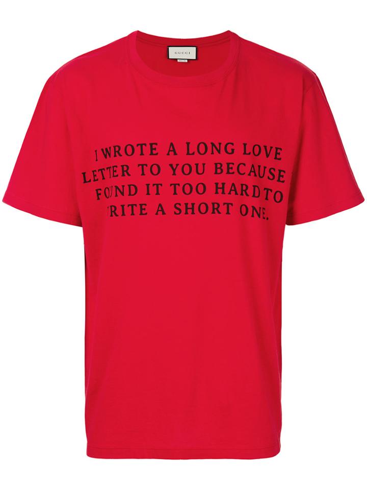 Gucci Love Letter Print T-shirt - Red