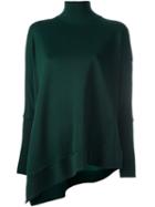 Ann Demeulemeester High Neck Pointy Sweatshirt, Women's, Size: 32, Green, Lyocell/cotton