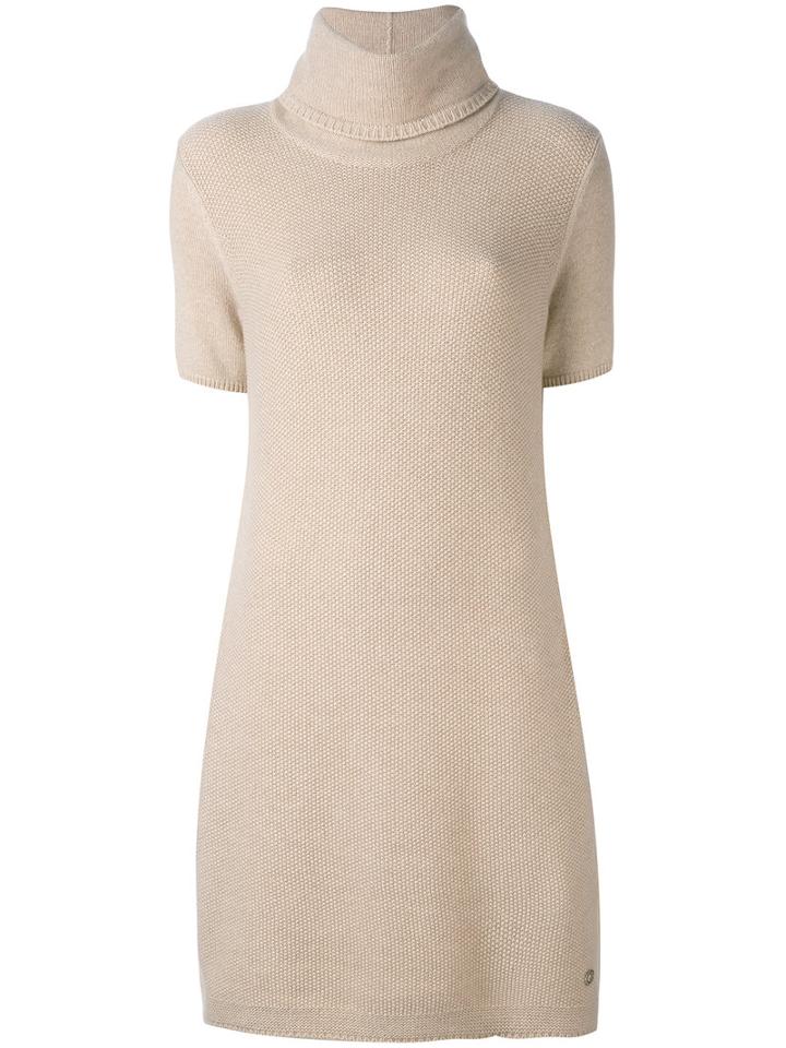 Loro Piana - Turtleneck Knitted Dress - Women - Cashmere/goat Suede - 44, Nude/neutrals, Cashmere/goat Suede